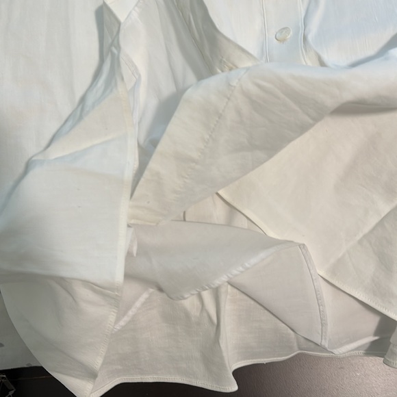 White contemporary dress  for  the classic ladies
 Short sleeve shirtdress - Picture 3 of 6